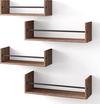 Ygeomer 4 Set Floating Wall Shelves, Bathroom Shelves, Nursery Book Shelf, Wall - £26.85 GBP