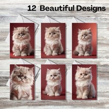 For Cat Lovers - Set of 12 Cards with envelopes - Blank Note Cards - Set#01 - £9.99 GBP