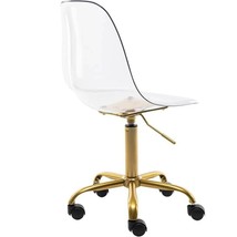 Modern Acrylic Swivel Desk Chair with Gold Legs - Armless Adjustable Hom... - $2,673.75 MXN+