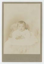 Antique c1880s Cabinet Card Adorable Baby in White Vasbinder &amp; Bro DuBois, PA - £7.60 GBP