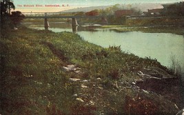 Amsterdam Ny New York~Mohawk RIVER~1913 Postcard - £7.12 GBP