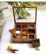 Multi-Utility Storage Containers and Spice Box with 1 Spoon in Sheesham ... - £46.59 GBP