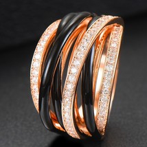 Luxury Crossover Twist Stacks Stackable Rings For Women Wedding Cubic Zircon Eng - £21.64 GBP