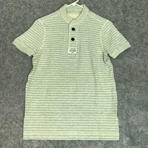 Abercrombie &amp; Fitch Mens Shirt Medium Gray Polo Striped Short Sleeve Button Top - $24.98