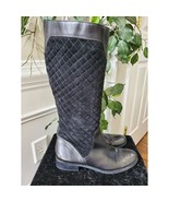 Diego di Lucca Women&#39;s Black Leather Upper Round Toe Knee High Boots Siz... - $54.16 CAD