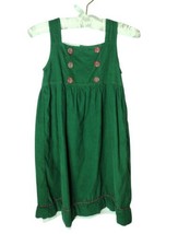 Strasburg Vintage Corduroy Jumper Dress Girls Size 7 Green Plaid Lined H... - $20.89