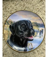 FRANKLIN MINT~BLACK LAB COLLECTIBLE PLATE &quot;AWAITING HIS MASTERS CALL&quot; - $26.02