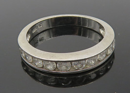 925 Sterling Silver - Cubic Zirconia Half Eternity Band Ring Sz 6 - RG11586 - £23.82 GBP