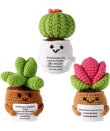 3pcs Positive Crochet Potted Plants Positive Cactus Positive Crochet Suc... - $42.44 CAD