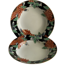 Fitz &amp; Floyd Large Rim Bowls Soup Fleurs Chinoises Set 2 Fine Porcelain ... - £47.15 GBP