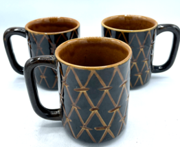 Coffee Mug Western Theme Mugs Barbed Wire Brown 3.75&quot; 12 Ounce Vintage F... - $24.74