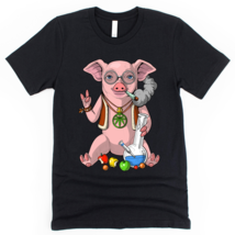 Pig Hippie Stoner Farm Animal Unisex T-Shirt - £22.38 GBP