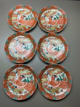 Arita Imari Peacock Japanese Porcelain Set of 6 Saucers Plates 5.75&quot; - £52.15 GBP