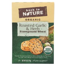 Back To Nature Crackers - Roasted Garlic And Herb Stoneground Wheat - Case Of 6  - £28.11 GBP