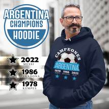 Argentina Three Time Champions FIFA World Cup 1978 1986 2022 Navy Hoodie  - £36.22 GBP+