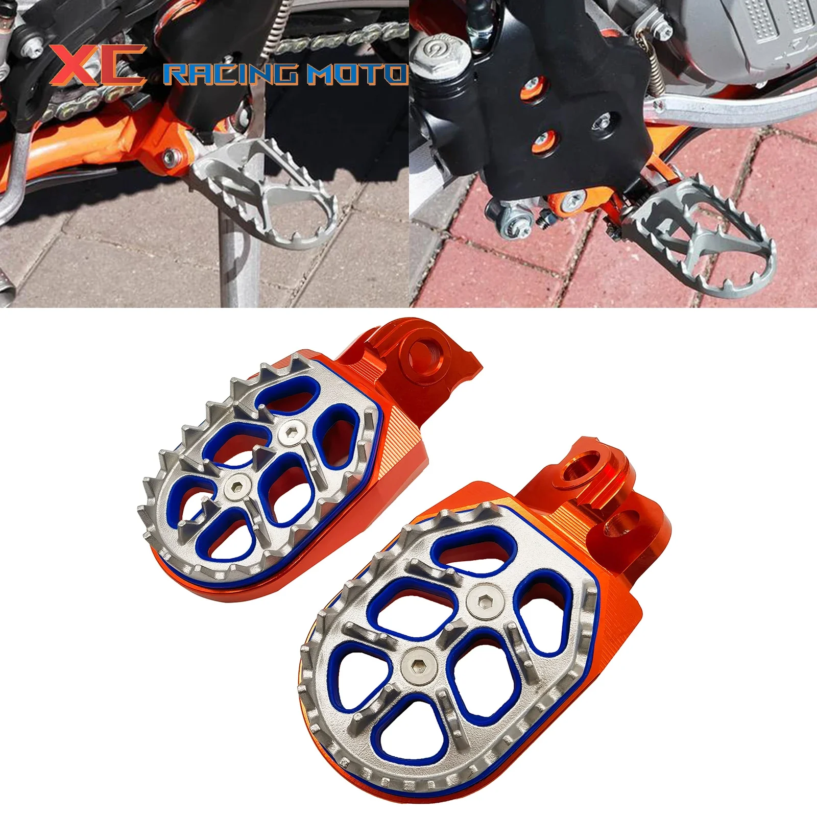 Motorcycle CNC Footpeg Foot Pegs Pedal Spikes Footrest For KTM Husqvarna... - $62.74+