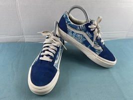 Vans OTW Sneakers Women 6 M Old Skool Solar Shoes Blue Floral Canvas Sli... - $460.61 MXN