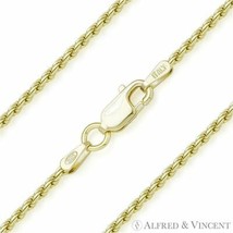 1.4mm Twist-Rope Link .925 Sterling Silver 14k Yellow Gold-Plated Chain Necklace - £20.51 GBP+