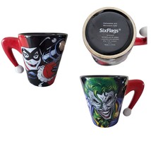 Joker Harley Quinn DC Comics Six Flags 16 oz 3D Coffee Mug Tea Cup Batman - $38.21