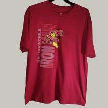 Iron Man Shirt Mens 2XL Short Sleeve Maroon Marvel Comics Casual  - £11.39 GBP