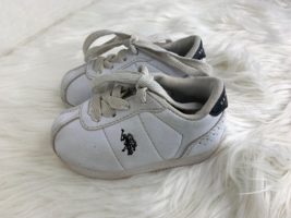 US Polo Assn Toddler Sz 5 White Sneaker Shoes Lace Tie Up - £6.86 GBP