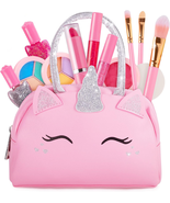 Kids Real Makeup Kit with Pink Unicorn Purse, Non Toxic Washable Make up... - €20,20 EUR