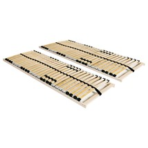 Slatted Bed Bases 2 pcs with 28 Slats 7 Zones 80x200 cm - £83.61 GBP
