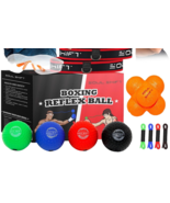 4 X Boxing Reflex Balls &amp; Reaction Ball &amp; Safety Glasses Training Equipm... - £25.73 GBP
