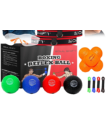 4 X Boxing Reflex Balls &amp; Reaction Ball &amp; Safety Glasses Training Equipm... - $32.70