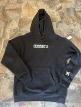 BANNEDLA Mens Black Iridescent Box Logo LS Hoodie!!(Sz Small) - $19.79