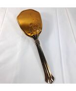 Vintage vanity hair brush gold tone floral flowers embossed art deco Nou... - €18,03 EUR