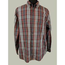 Old Navy Mens XL Long Sleeve Plaid Rust Olive Multicolored Shirt Button ... - £14.73 GBP