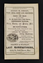 1867 antique DANVERS ma ADS brine carriage mfg orborn flower grain s dav wizard - $37.57