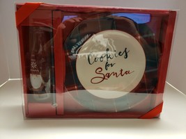 Cookies For Santa Christmas Tradition Gift Set Plate, Milk Bottle, and Straw - £10.90 GBP