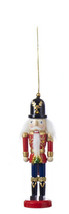 KURT ADLER 6&quot; WOODEN NUTCRACKER CHRISTMAS TREE ORNAMENT w/JEWELS &amp; SEQUI... - £7.09 GBP