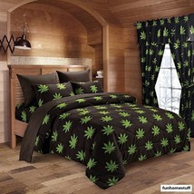 Pot Marijuana Leaf Herb Weed 420 Bed Sheets Set With Comforter &amp; Sheet Set - £79.92 GBP+