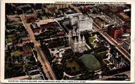 Aerial View Temple Square Salt Lake City Utah UT 1921 WB Postcard L8 - £2.29 GBP