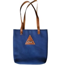 Most Wanted USA Womens Navy Lightweight Canvas Leather Shoulder Tote Han... - $19.49