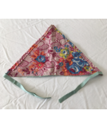Handmade one of kind from recycled fabric triangle with ties head scarf ... - $19.75