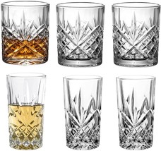 Whiskey Glasses New Vintage Old Fashioned Bourbon Tumblers Scotch  Set 6 Gift - £21.50 GBP