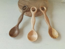 Handcrafted set of small wooden spoons Spoons for spice Children spoons  - £53.55 GBP