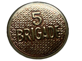 WWII, 5th BRIGADE, NEW YORK STATE GUARD, PLASTIC COLLAR DISK, ENLISTED - $15.00