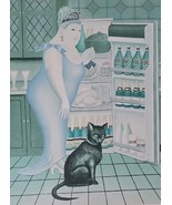 Signed Beryl Cook  Percy at the Fridge Artist Proof 43/60 Lithograph Print - $494.99