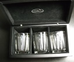 Things Remembered Wood Box Shot Glass Set of Three Square Style Double Size - $10.99