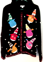 Dressbarn Christmas sweater size S women button close black - £9.69 GBP