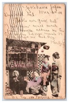 Giesha and Street Vendor Collage Yokohama Japan 1904 UDB Postcard U14 - £12.02 GBP