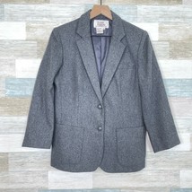 Sears Roebuck Vintage Tweed Blazer Gray Wool Blend Classic Fashion Womens 10 - £27.24 GBP