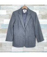 Sears Roebuck Vintage Tweed Blazer Gray Wool Blend Classic Fashion Women... - £27.12 GBP