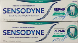 2x Sensodyne Repair &amp; Protect NOVAMIN Extra Fresh Toothpaste 75ml (Canad... - $26.08