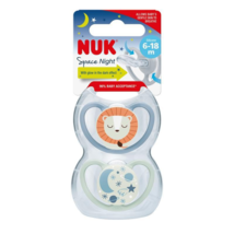 NUK Space Night Soother 6-18 Months Lion 2 Pack - £64.83 GBP